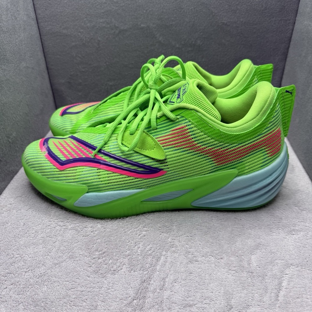 PUMA All-Pro Nitro 2 Nxtpro Men's 14 Fluro Green Pink Basketball Shoes 313320-01